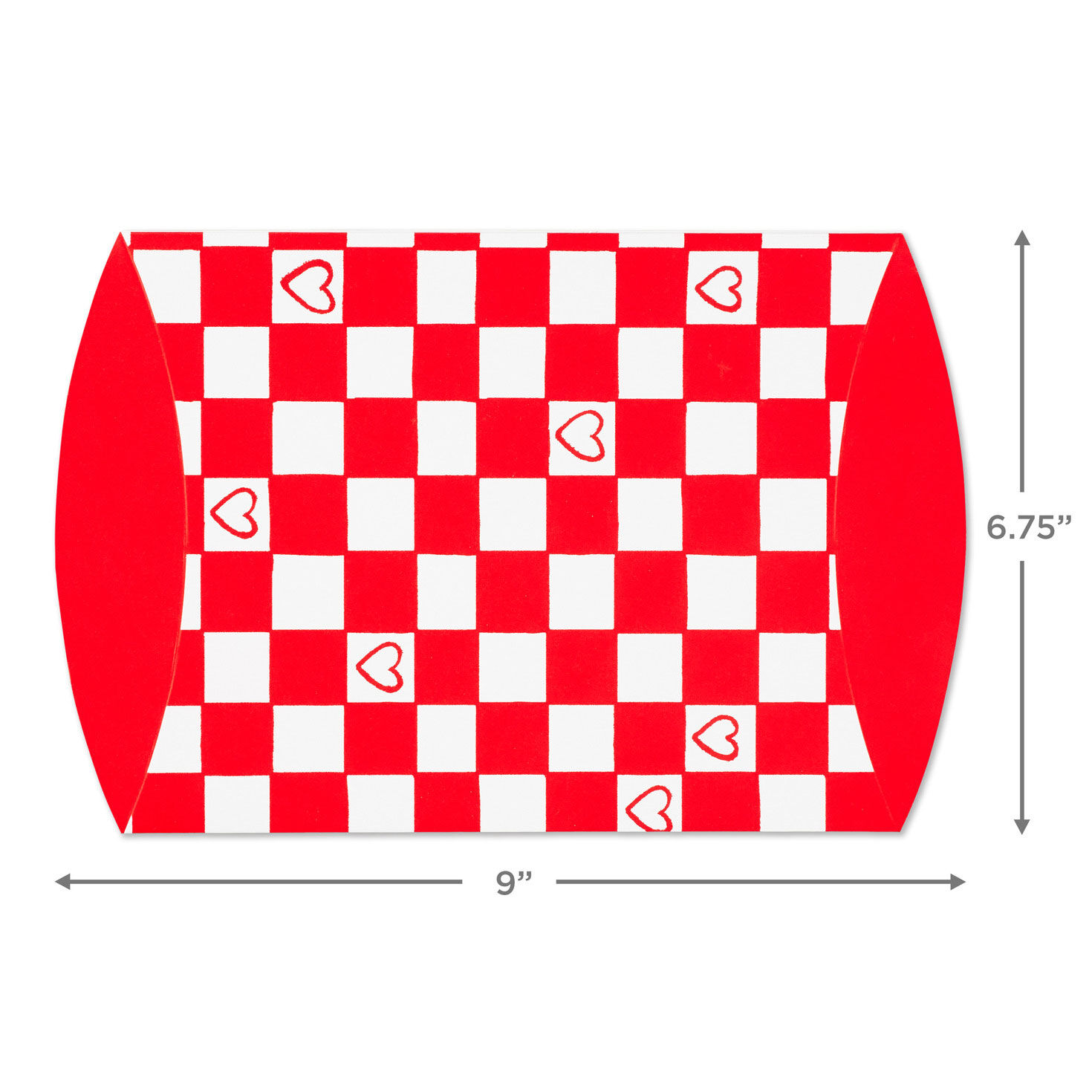 Red and White Check Extra-Large Valentine's Day Pillow Box, , large image number 3