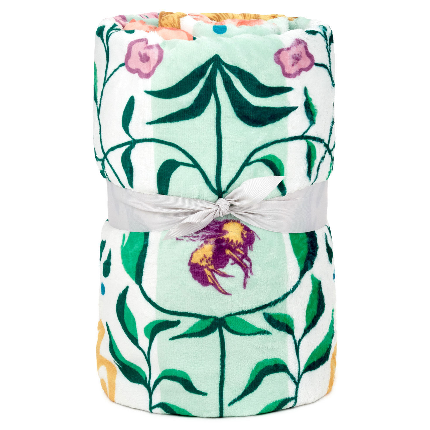 Bridgerton Cameos on Floral Fleece Blanket rolled image number 6