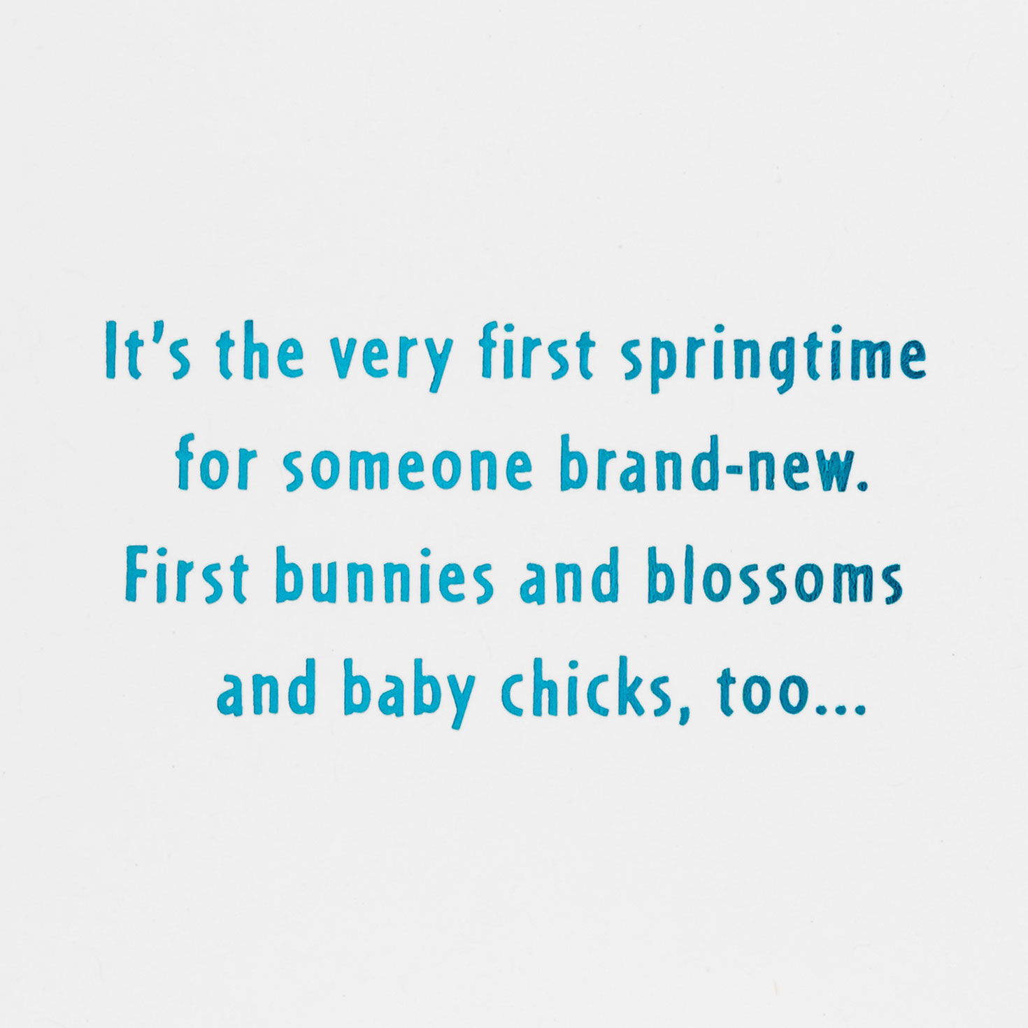 Fluffy Chick on Green First Easter Card for Baby Sentiment image number 2