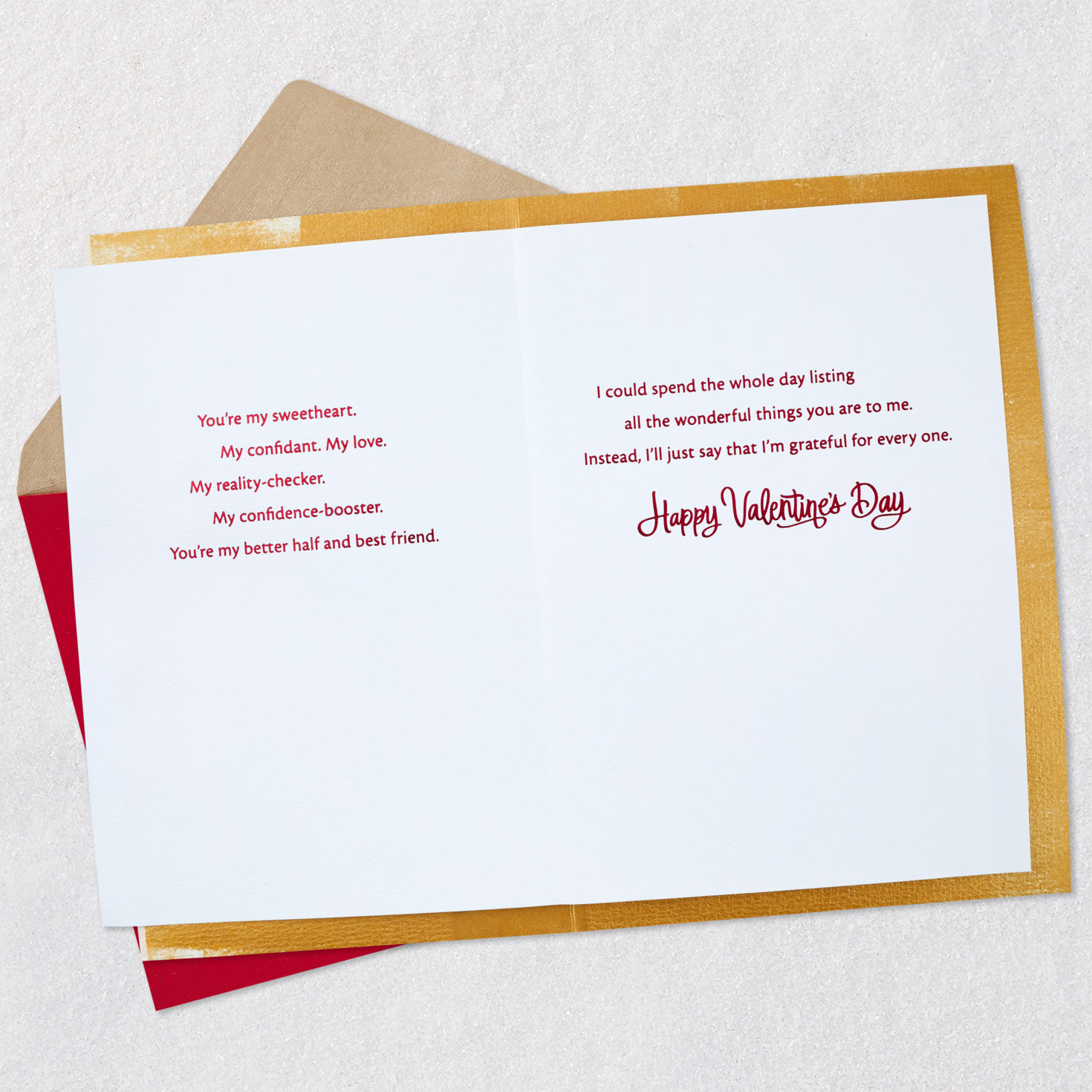 Brushstroke Heart Husband Valentine's Day Card Open card with envelope image number 4