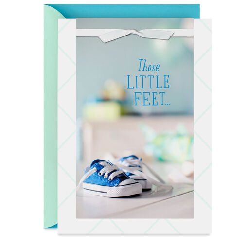 Tiny Sneakers New Baby Boy Card, 