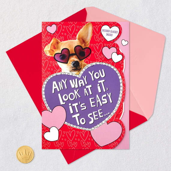 So Loved Valentine's Day Card With Secret Decoder Glasses, , large image number 10