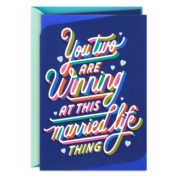 Winning at Married Life Anniversary Card for Couple