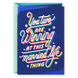 Modern Rainbow Lettering on Navy Anniversary Card Card Front image number 1