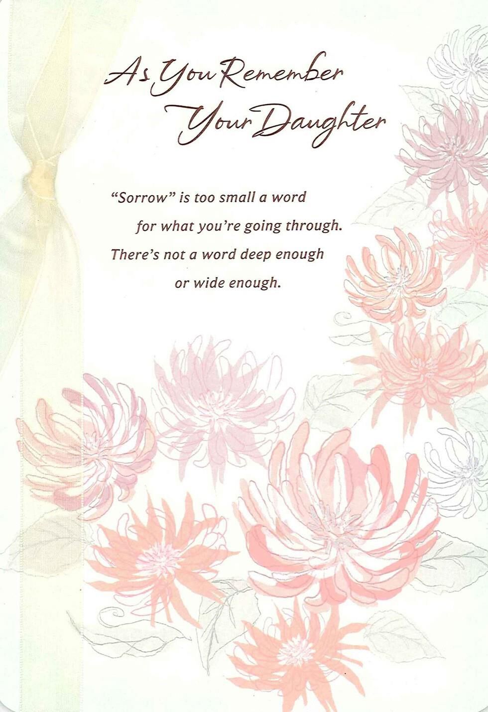 As You Remember Your Daughter Sympathy Card