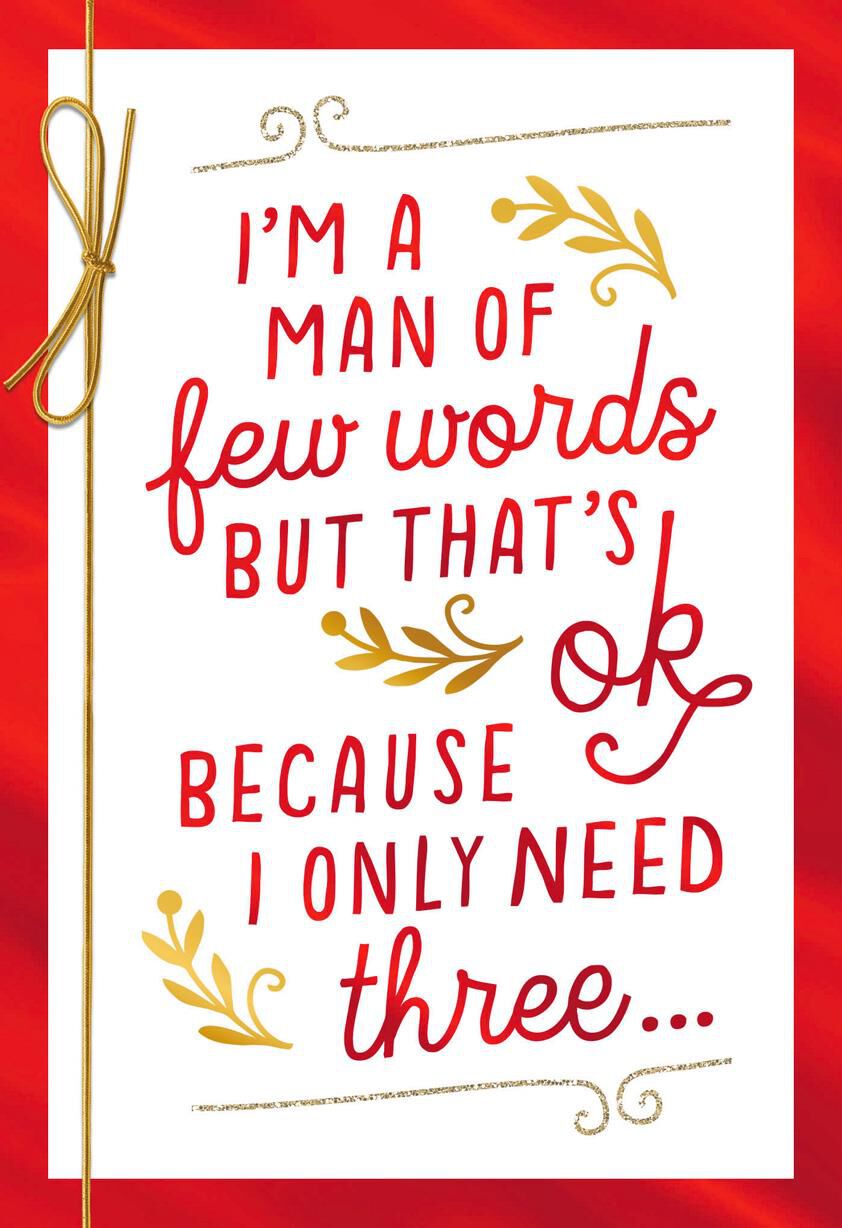 Three Little Words Valentine's Day Card