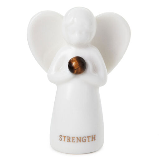 Tiger Eye Angel of Strength Mini Angel Figurine, 2", 