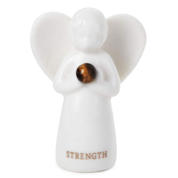 Tiger Eye Angel of Strength Mini Angel Figurine, 2"