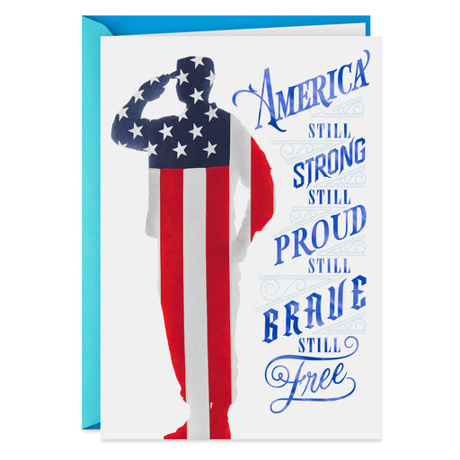 Strong, Proud, Brave, Free Veterans Day Card, 