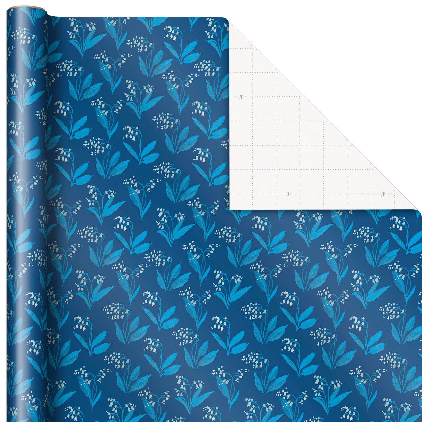 Wrapping Paper: Blue Floral Vine gift Wrap, Birthday, Holiday, Christmas 