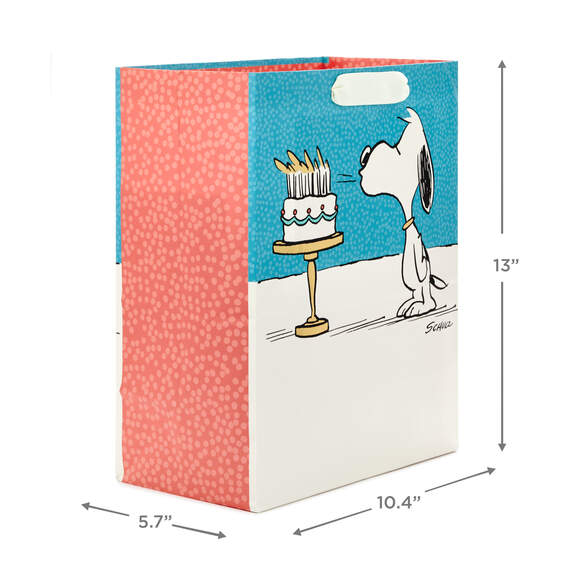 13" Peanuts® Snoopy With Birthday Cake Gift Bag, , large image number 3