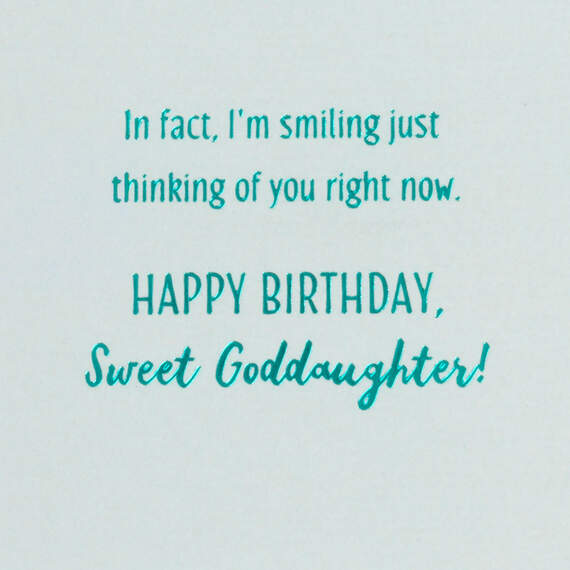 Smiling Thinking of You Birthday Card for Goddaughter, , large image number 2
