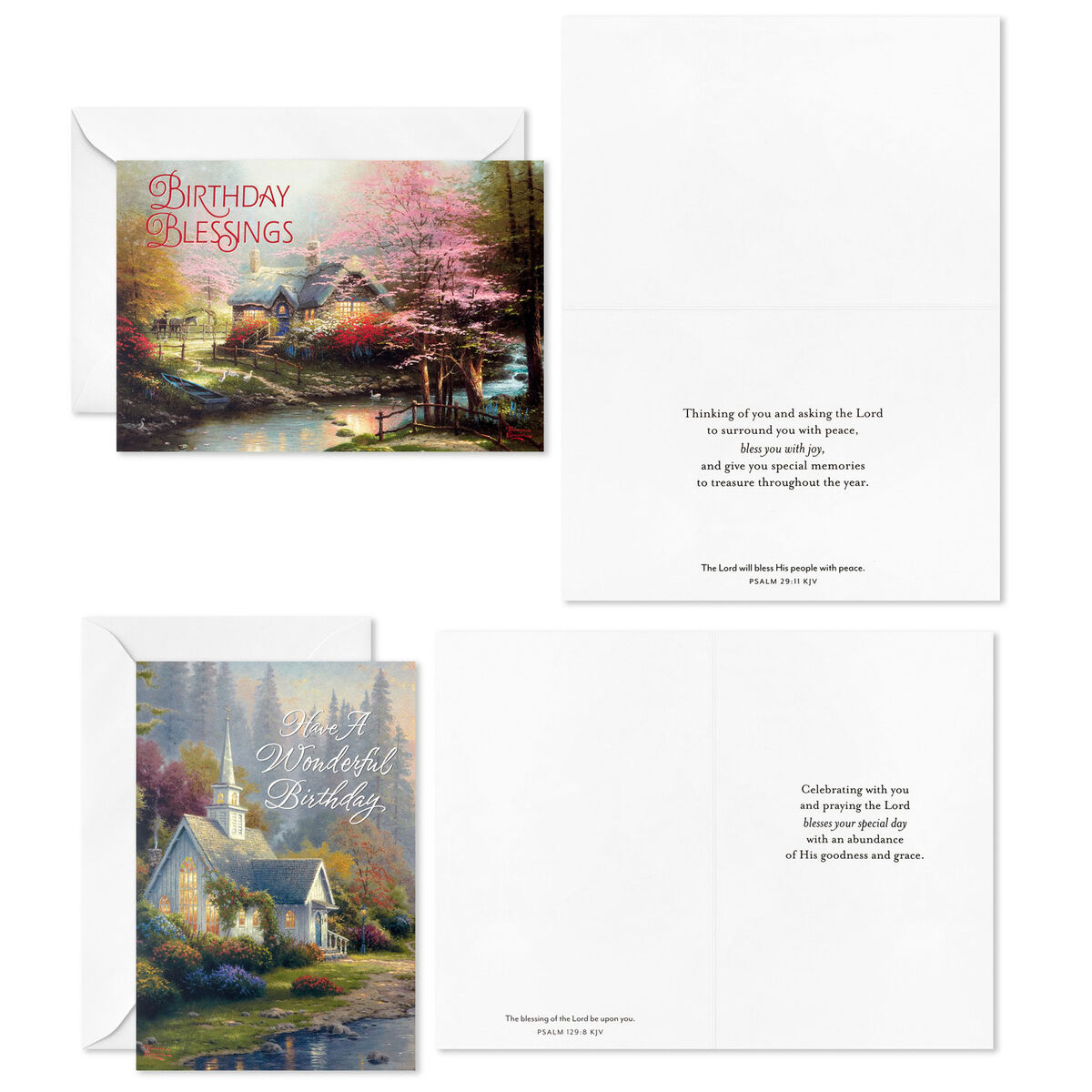 Thomas Kinkade Peaceful Blessings Religious Boxed Birthday Cards