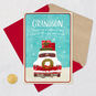Vintage Car Christmas Card for Grandson Card Front with Envelope and Gold Seal image number 6