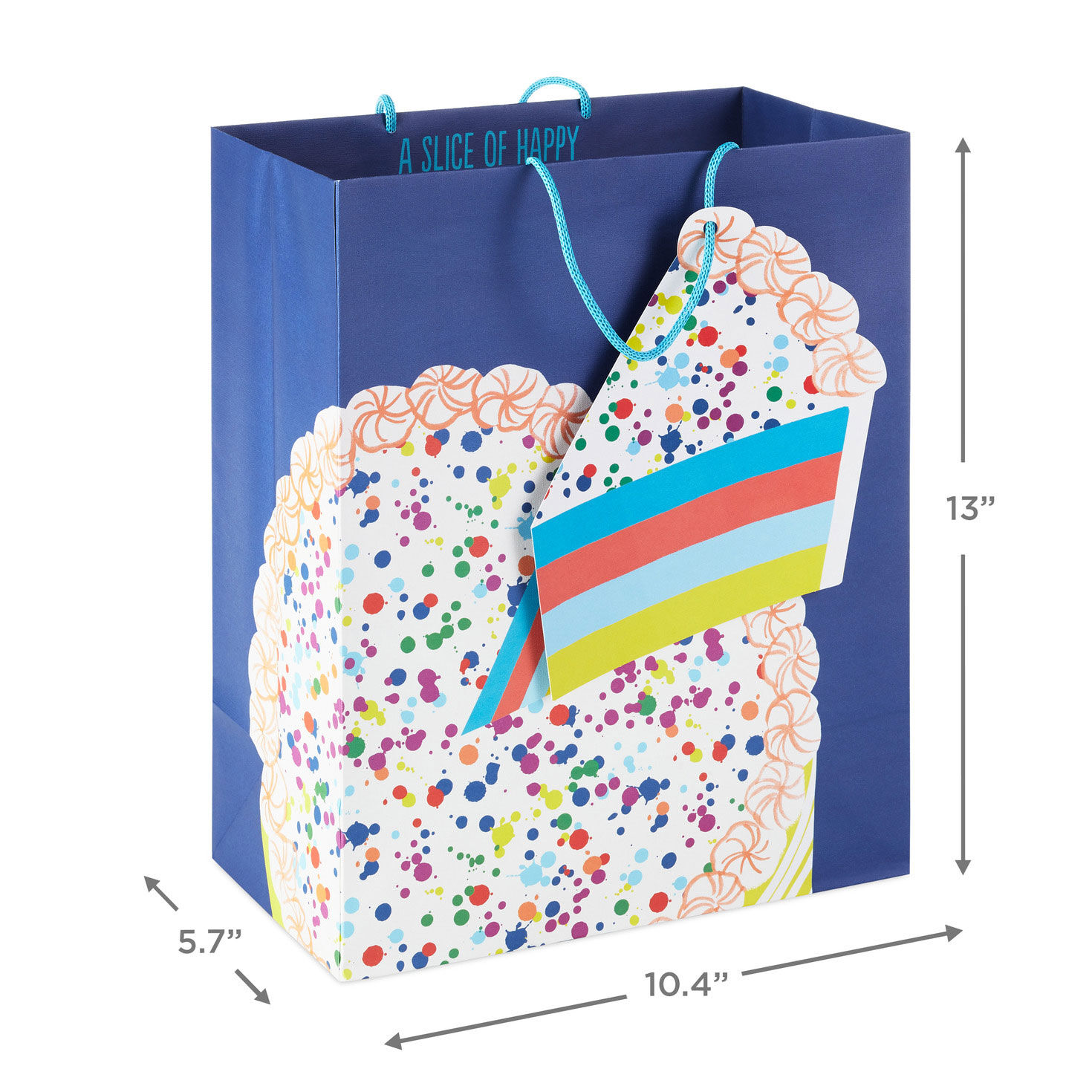 Cake on Blue Large Gift Bag measurement image number 3
