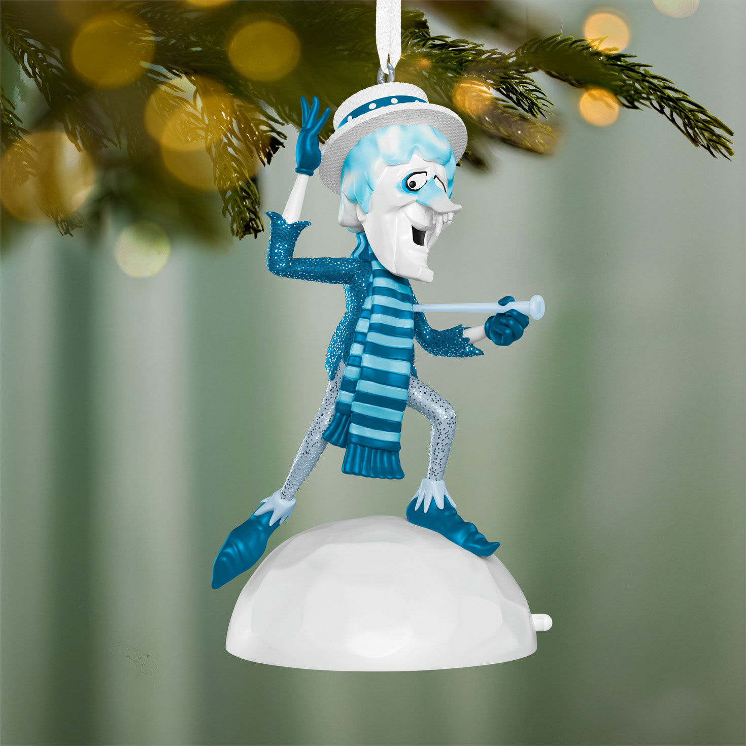Snow Miser on Snowball Keepsake Ornament hanging on tree image number 2