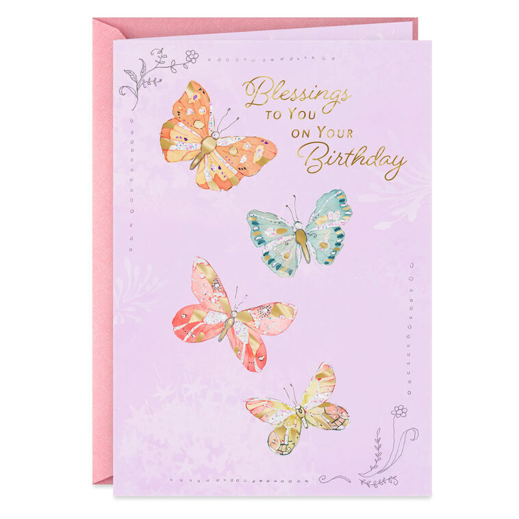 Love, Joy and Blessings Birthday Card