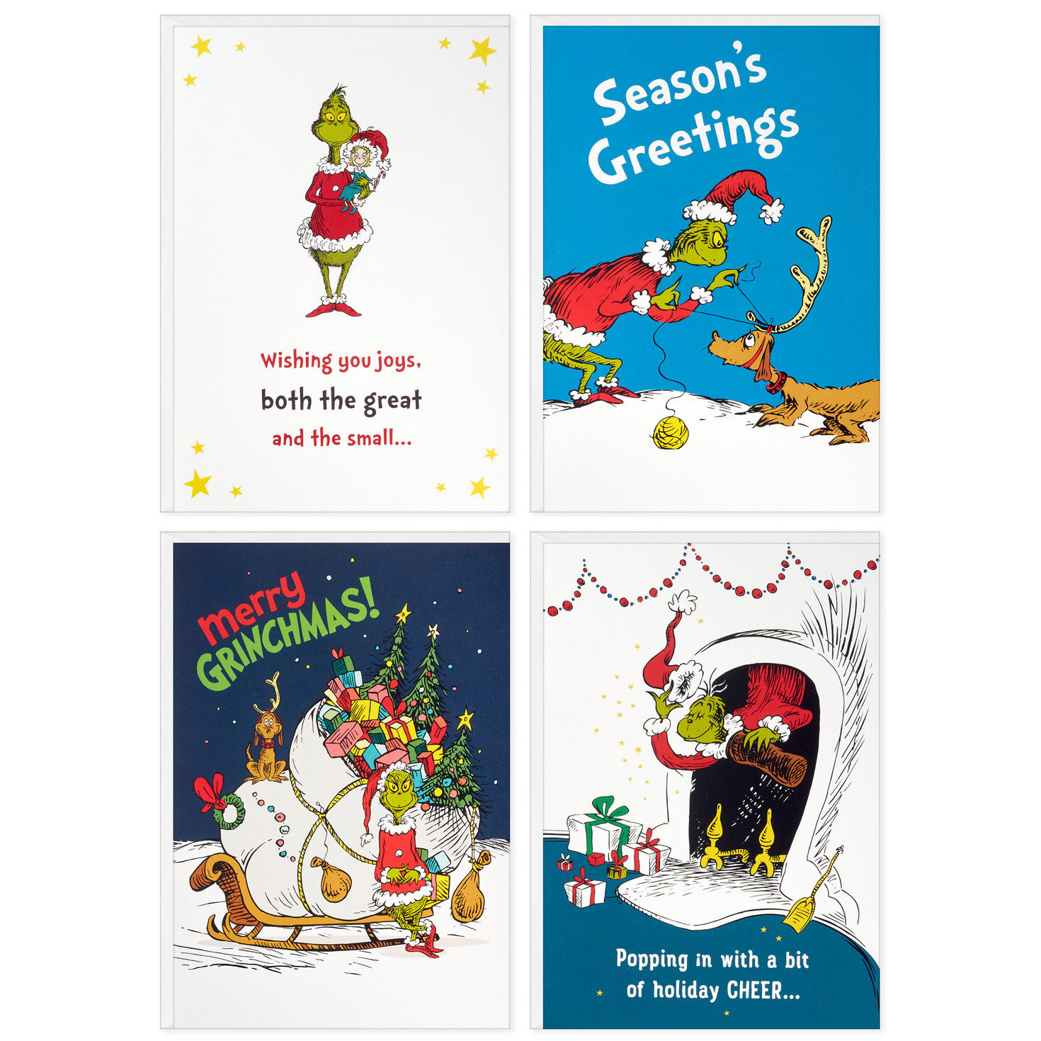 Grinch and Max Dr Seuss Christmas Cards Assortment Fronts image number 2