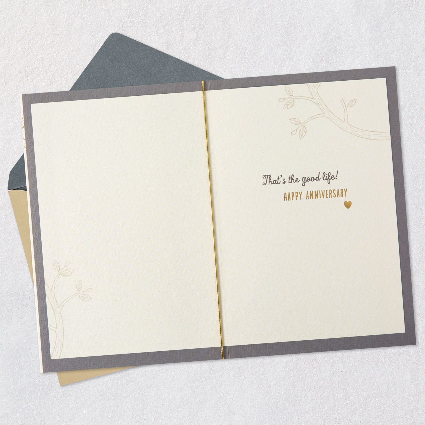 Two Gray Sloths Hanging from Branch Anniversary Card  image number 3