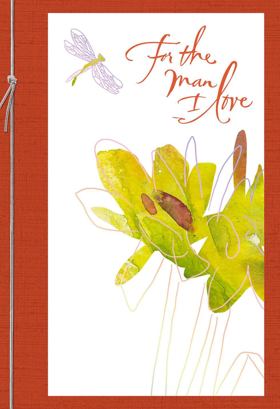 Watercolor Flowers for the Man I Love Birthday Card