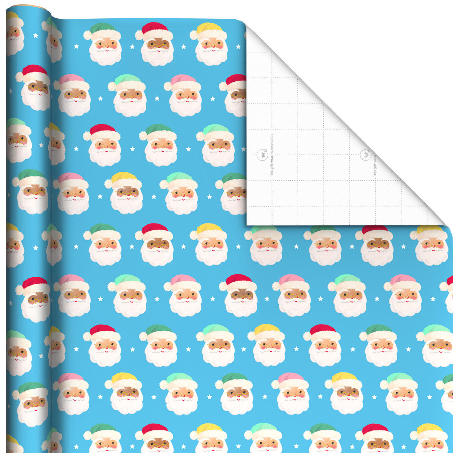 Blue Holiday Wrapping Paper