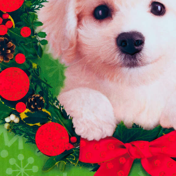 Puppy in Santa Hat Christmas Card for Great-Granddaughter, , large image number 4