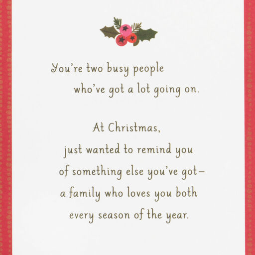 A Family Who Loves You Christmas Card for Daughter and Son-in-Law, 