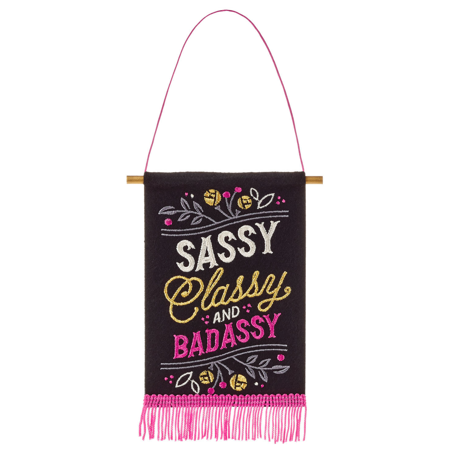 Black and Pink Banner Birthday Card for Her attachment image number 7