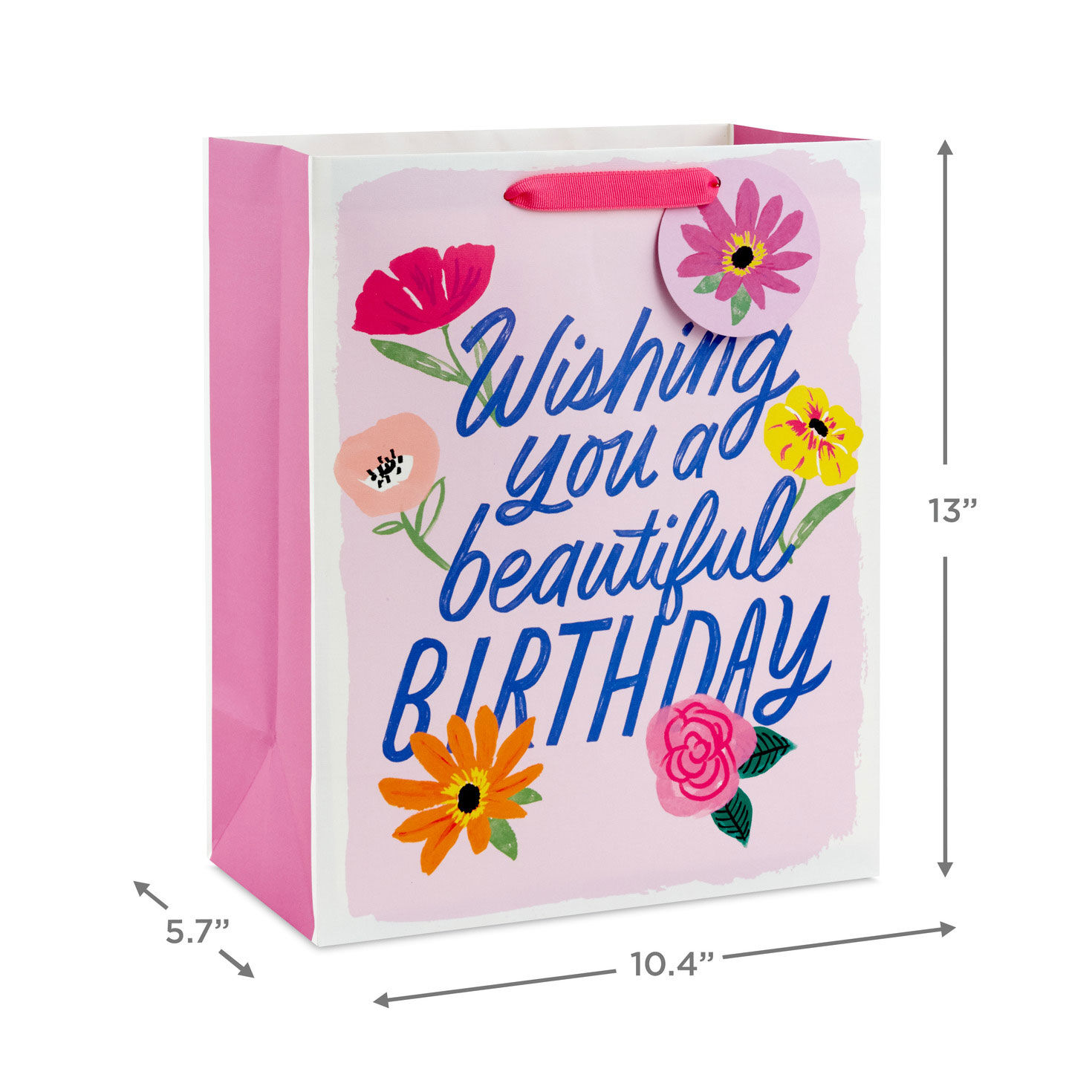 13" Floral Beauty on Pink Large Birthday Gift Bag for only USD 4.99 | Hallmark