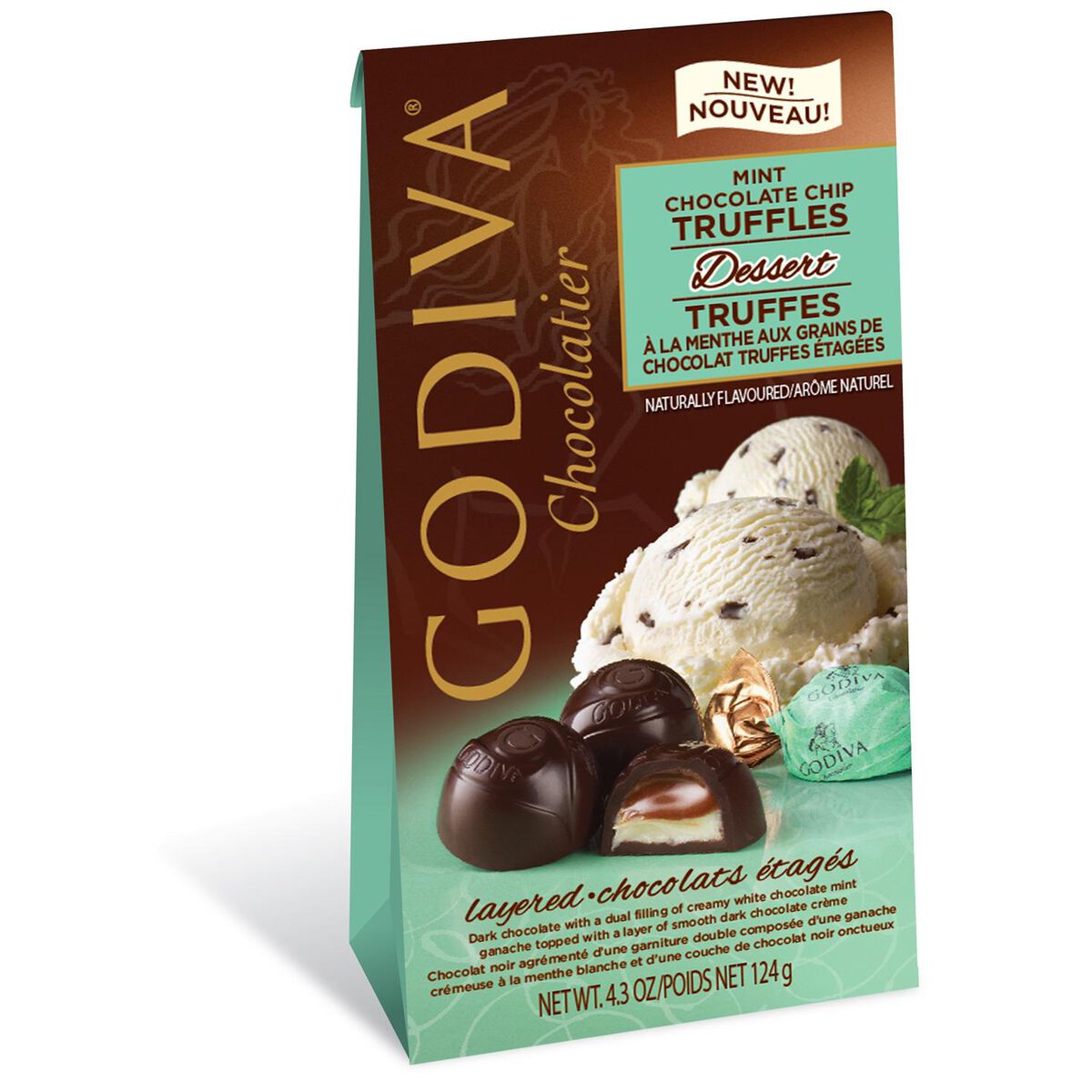 Godiva Chocolatier Individually Wrapped Dark Chocolate Mint Truffles