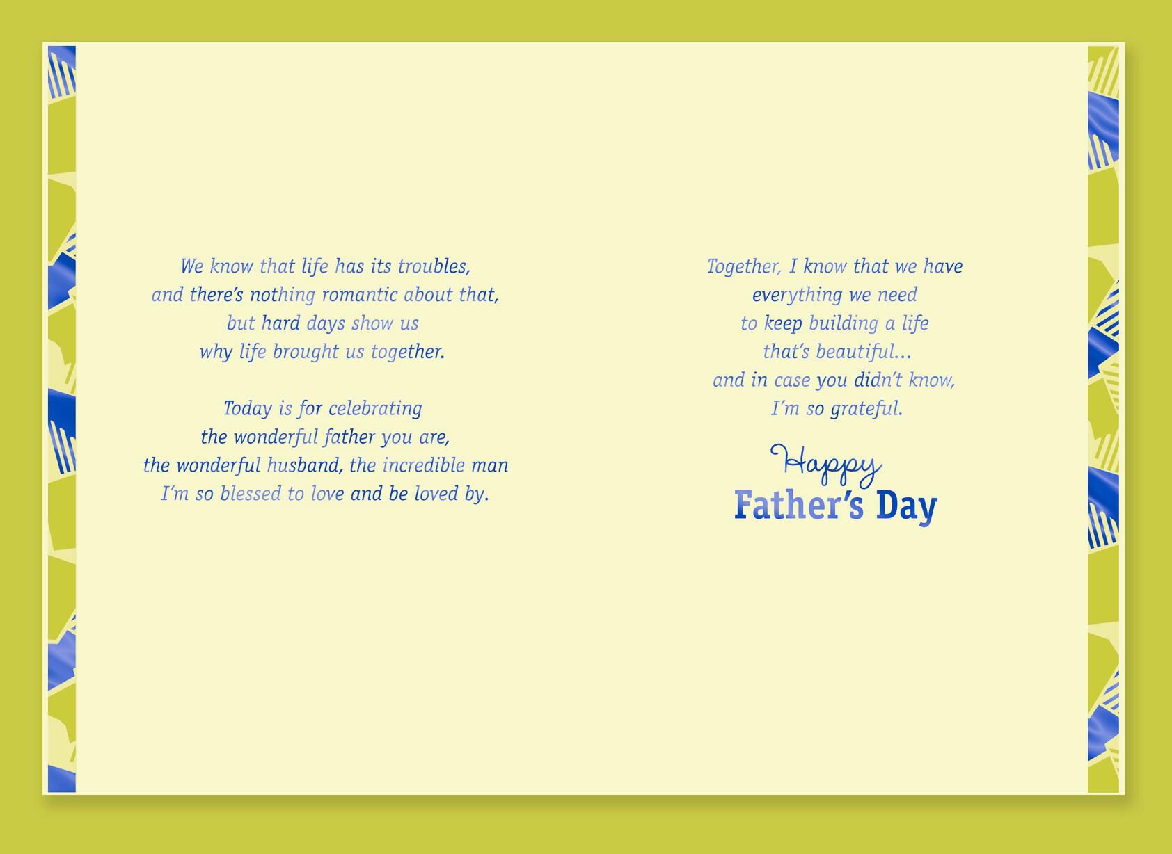 Your Love Is a Blessing Father's Day Card for Husband