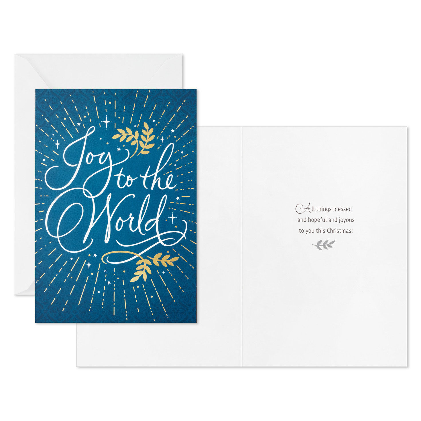 Joy to the World on Blue Boxed Christmas Cards, Pack of 40, , large image number 3