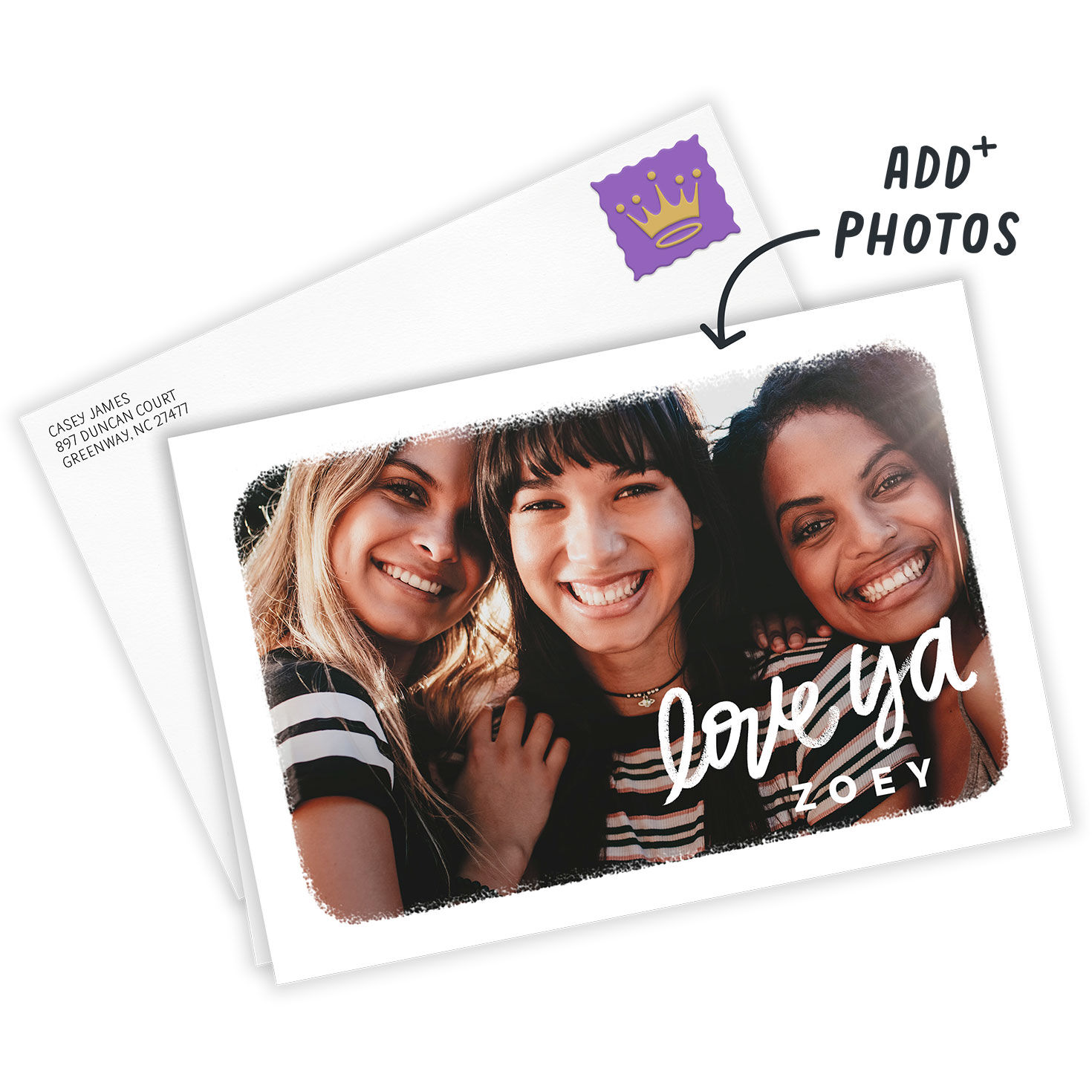 White Frame Love Ya Horizontal Custom Love Card, , large image number 2