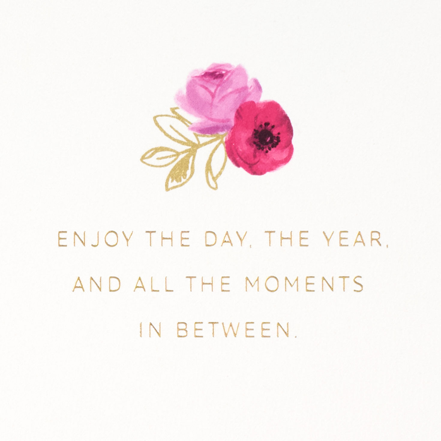 Pink and Red Painted Flowers Birthday Card Sentiment image number 2