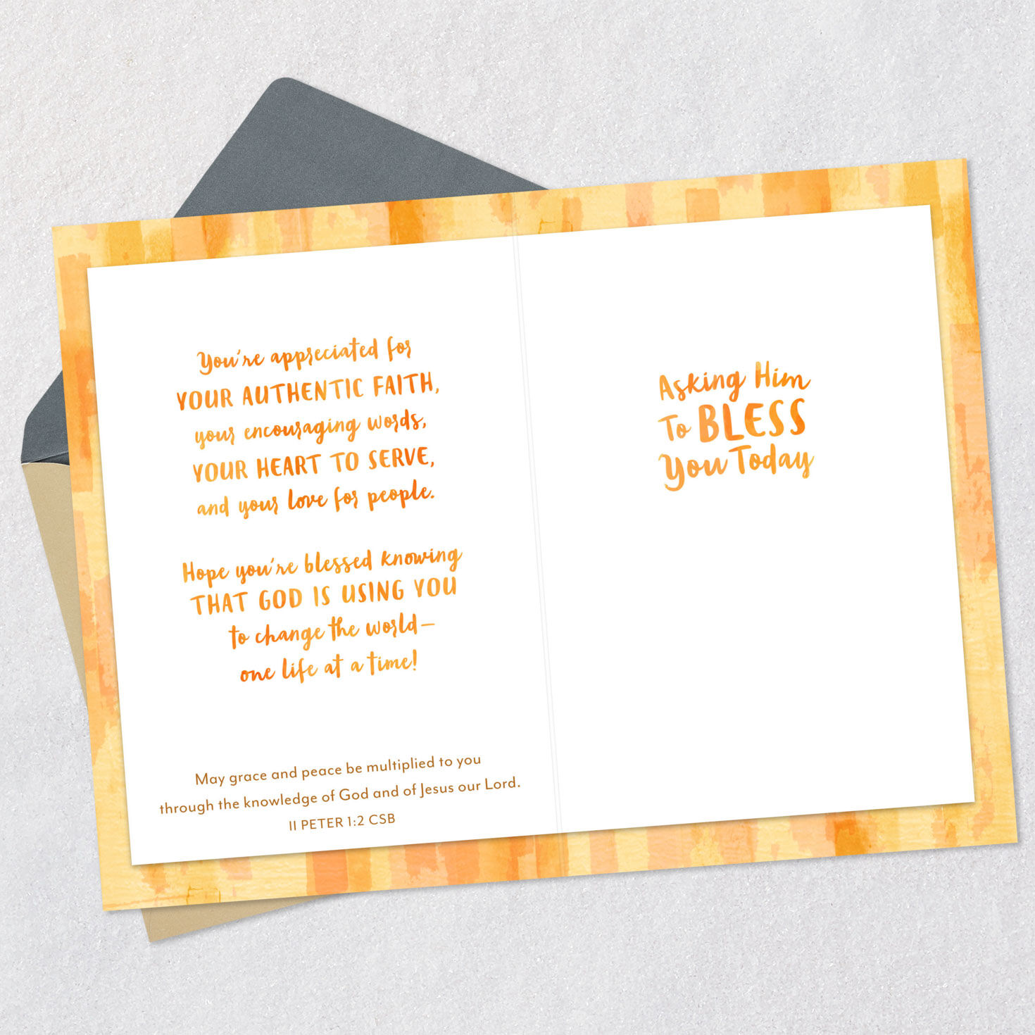 Shining Gold Religious Clergy Appreciation Card Open card with envelope image number 5