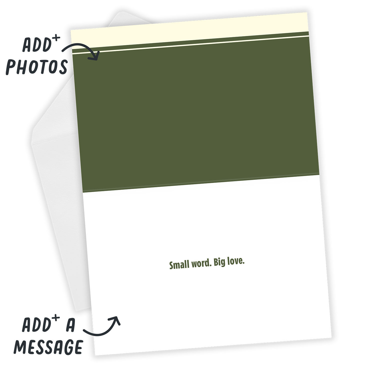 Dad Photo Letters Personalized Father's Day Card Open Card with Envelope indicating personalization image number 4