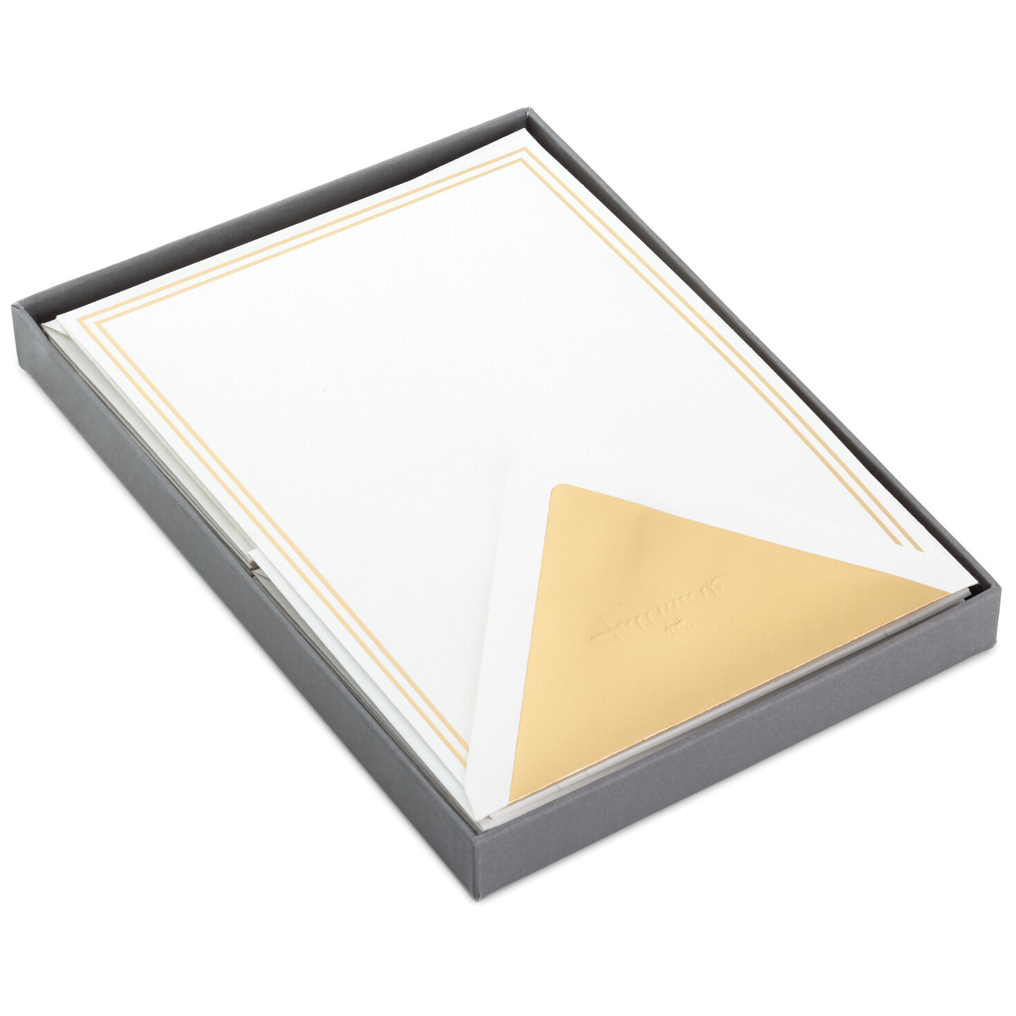 Double Gold Border Stationery Set, Box of 20