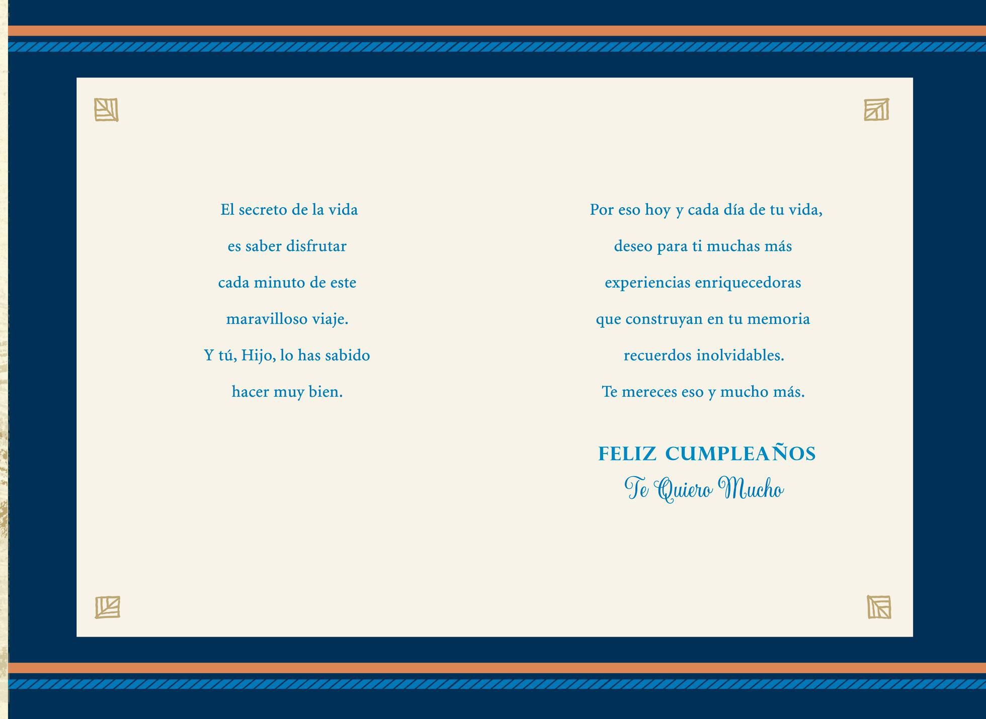 Nautical Spanish-Language Birthday Card With Keepsake for Son
