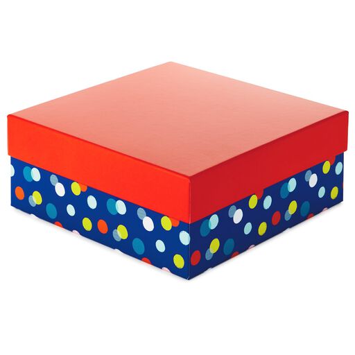 10" Square Multicolor Dots Gift Box, 