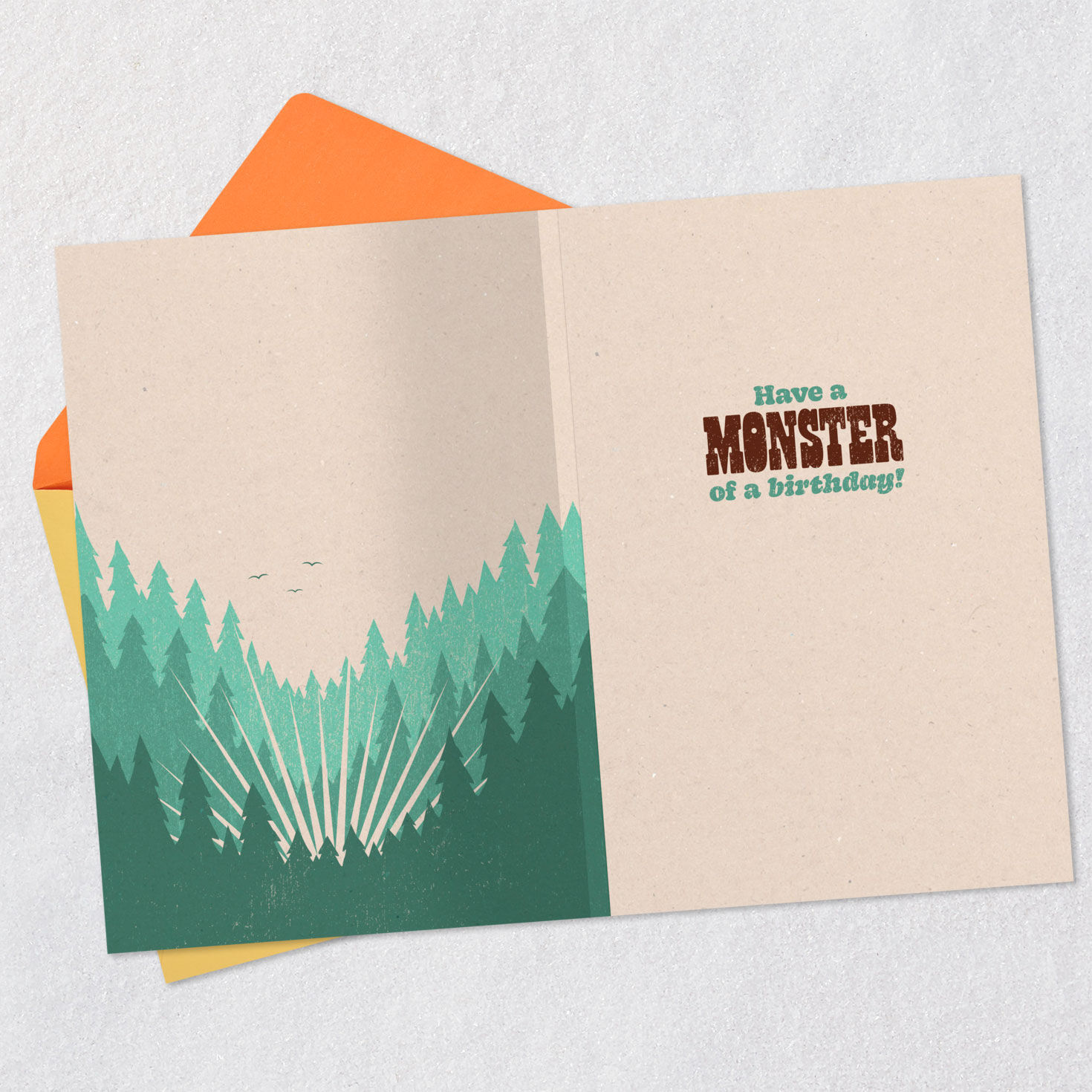 Bigfoot Funny Musical Birthday Card Open card with envelope image number 3