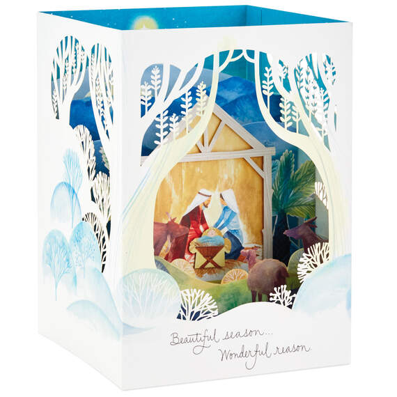 Nativity Scene Pop Up Shadow Box Christmas Card, , large image number 2