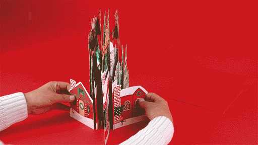 Jumbo Santa Village 3D Pop-Up Christmas Card, 