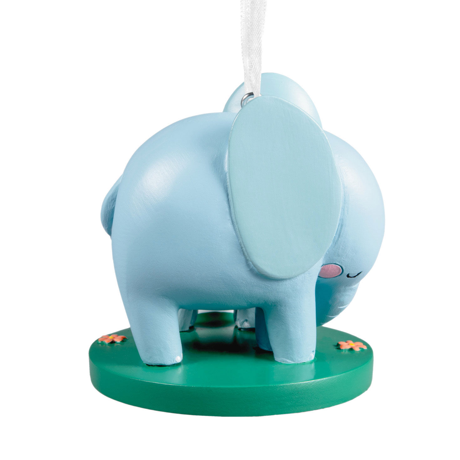 Blue Elephants New Love Christmas Ornament Back image number 6