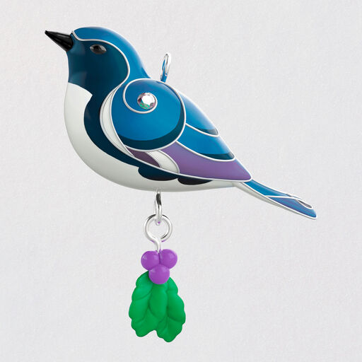 Mini Black-Throated Blue Warbler Ornament, 1.33", 