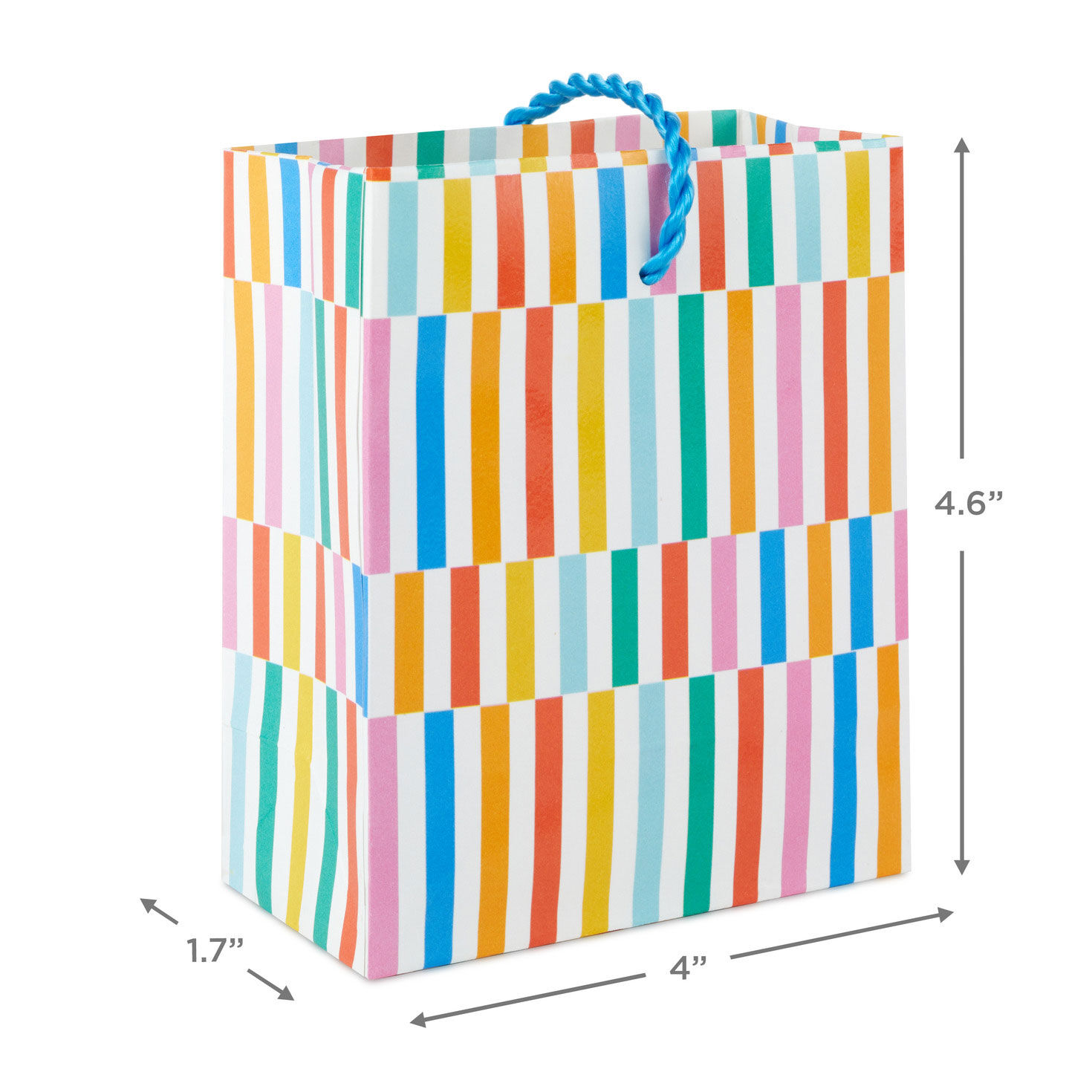 Vertical Lines Multicolor Mini Bag for Gift Cards Measurement image number 3