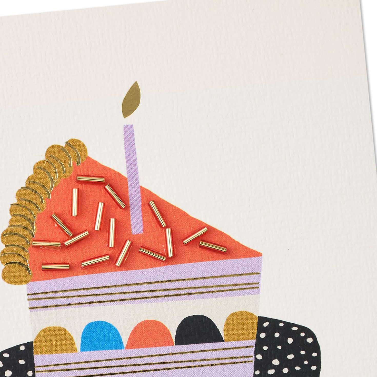 Abstract Orange Cake Slice Birthday Card Card Front Detail image number 4