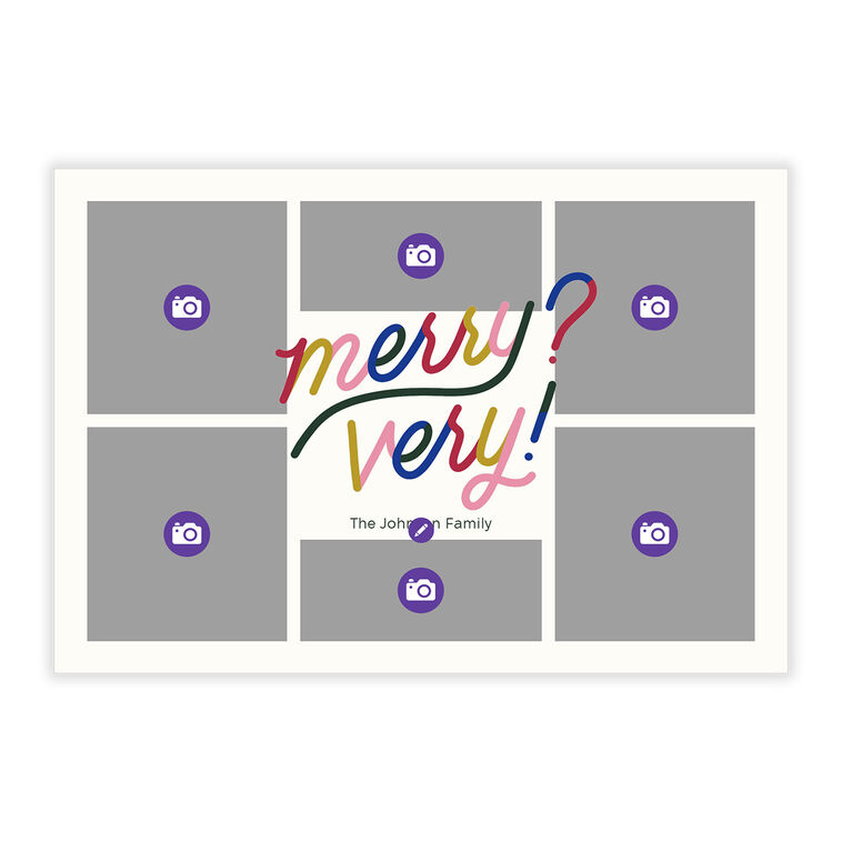 Very Merry Flat Christmas Photo Card, , large image number 5