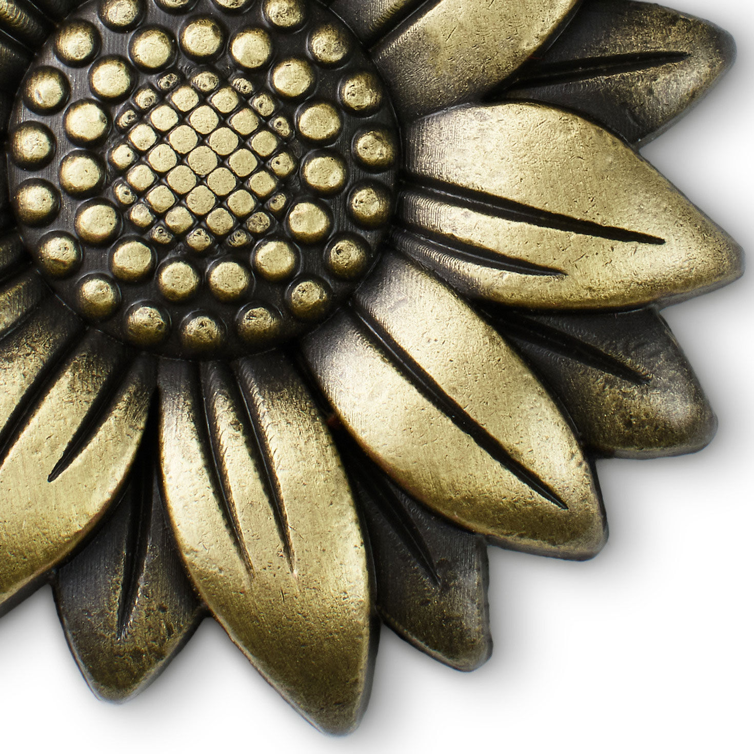 Bloom and Grow Flower Antiqued Metal Pocket Token upclose view image number 3