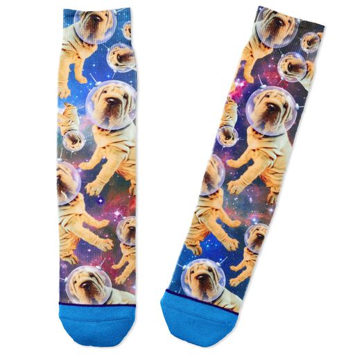 Astronaut Dogs Toe of a Kind Novelty Socks, 