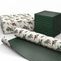 Cardinals/Green Check Reversible Holiday Gift Wrap Wrapped pkg image number 2
